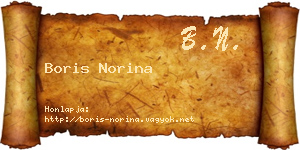 Boris Norina névjegykártya